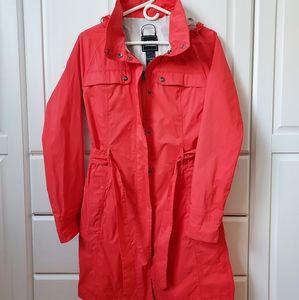 North Face Hyvent Parka Jacket in Poppy Red